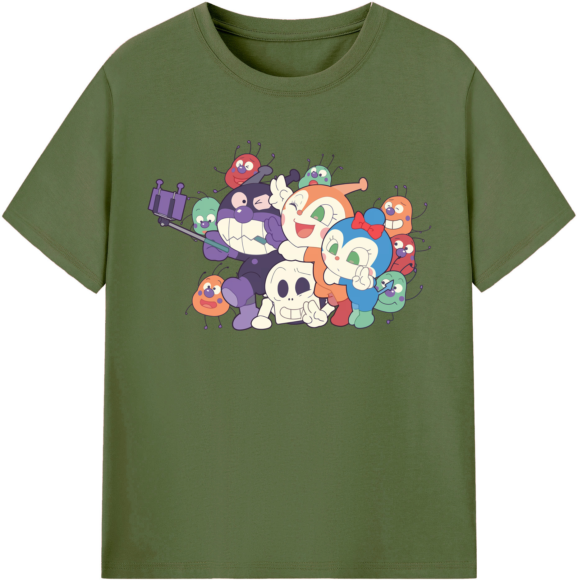 （画像用） アンパンマン Anpanman 綿100％半袖Tシャツ（フロントプリント）